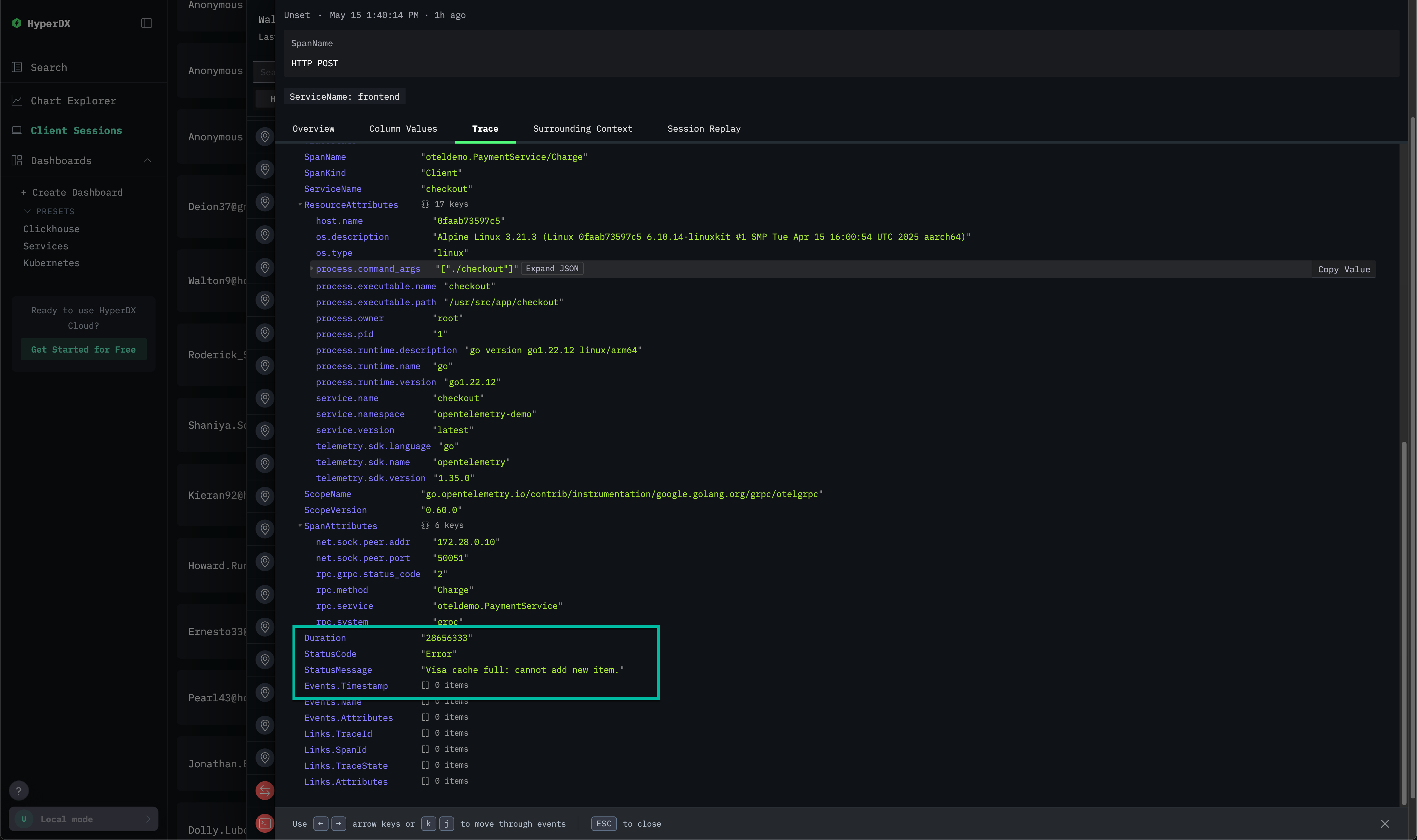 Значения столбцов